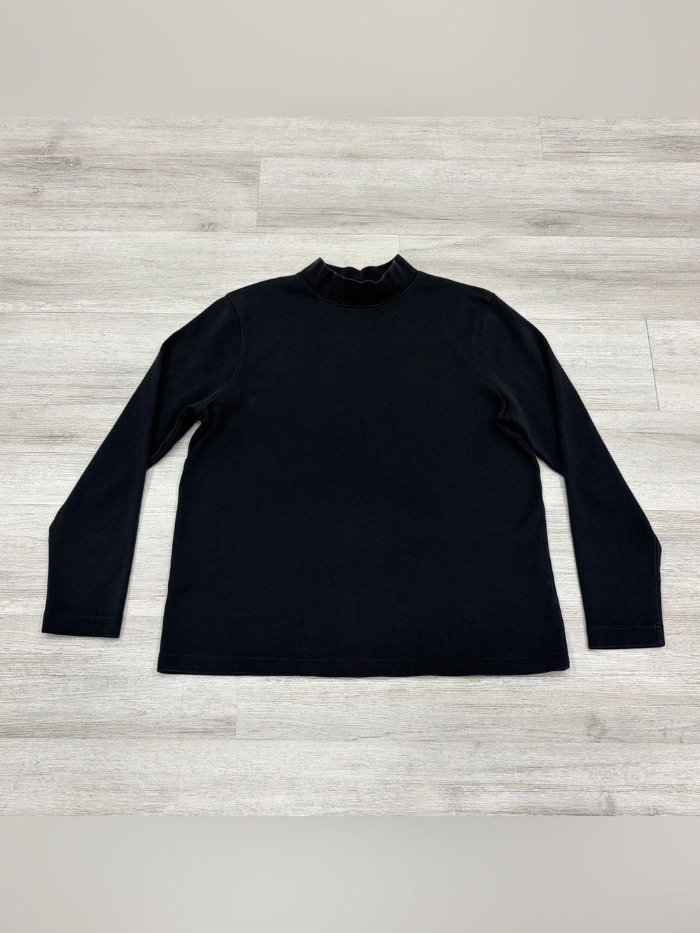Westbound Black Long Sleeve Mock Neck Women's Shirt Medium Cotton